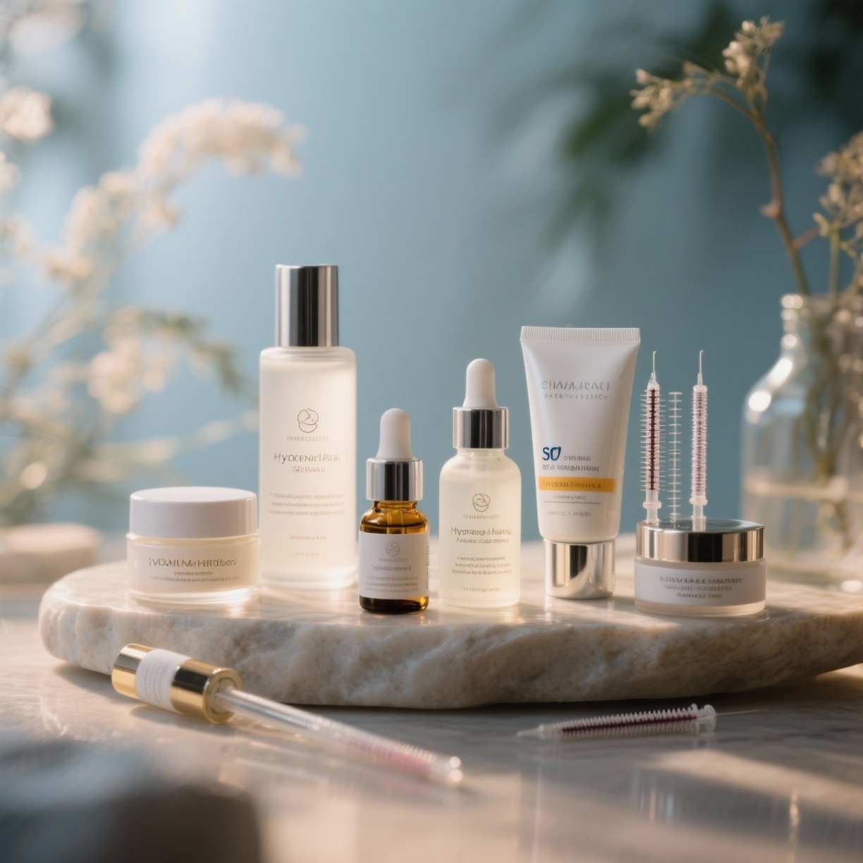 Skincare products for post-microneedling care