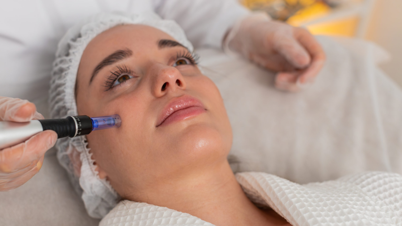 Woman receiving microneedling treatment before Ramadan
